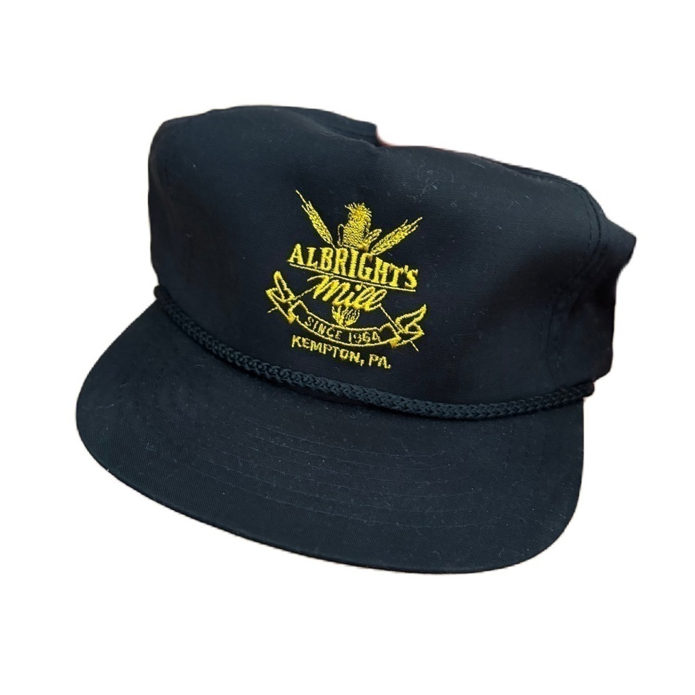 Vintage Albright’s Mill Kempton Pennsylvania Embroidered Black SnapBack Hat